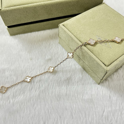 [OAKJURI Jewelry]CLOVER 6 MOTIF WHITE MOP BRACELET