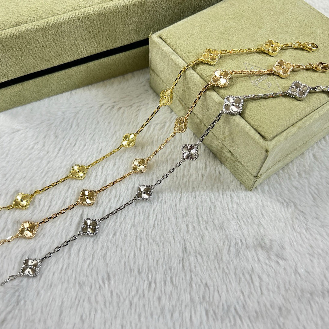 [OAKJURI Jewelry]CLOVER 6 MOTIF DIAMOND BRACELET