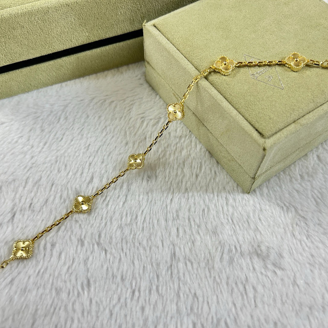 [OAKJURI Jewelry]CLOVER 6 MOTIF DIAMOND BRACELET