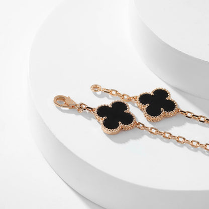 [OAKJURI Jewelry]CLOVER 10 MOTIFS ONYX NECKLACE