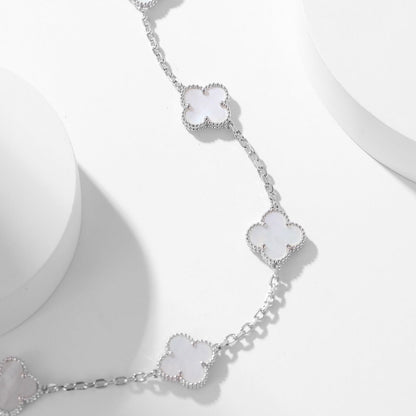 [OAKJURI Jewelry]CLOVER 10 MOTIFS WHITE MOTHER OF PEARL NECKLACE