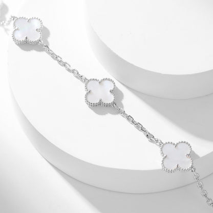 [OAKJURI Jewelry]CLOVER 10 MOTIFS WHITE MOTHER OF PEARL NECKLACE