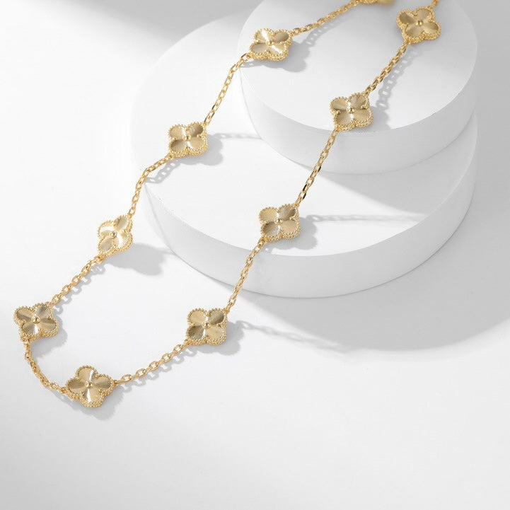 [OAKJURI Jewelry]CLOVER 10 MOTIFS LASER NECKLACE