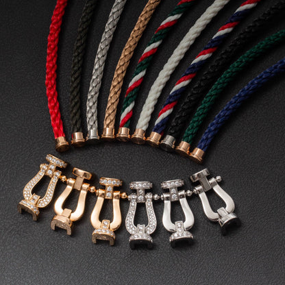 [OAKJURI Jewelry]FORCE LARGE HORSESHOE HALF DIAMOND BRACELET ROSE GOLD