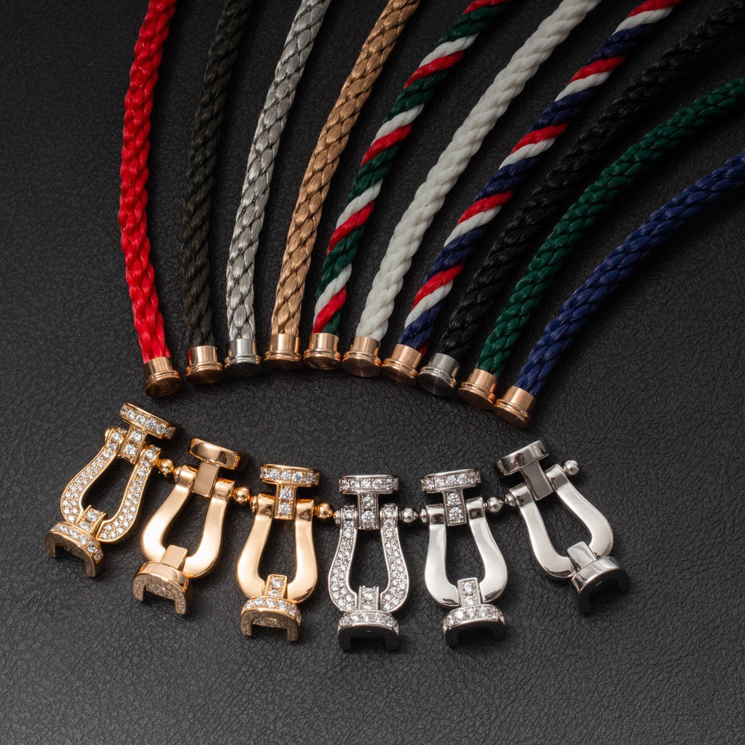 [OAKJURI Jewelry]FORCE LARGE HORSESHOE HALF DIAMOND BRACELET SILVER