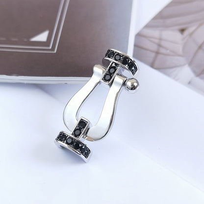 [OAKJURI Jewelry]FORCE LARGE HORSESHOE BLACK DIAMOND BRACELET SILVER