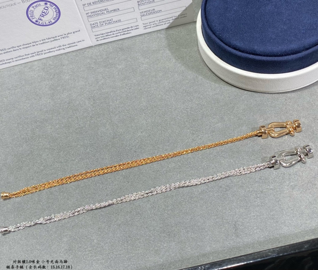 [OAKJURI Jewelry]FORCE SMALL HORSESHOE  DIAMOND CHAIN ROPE BRACELET
