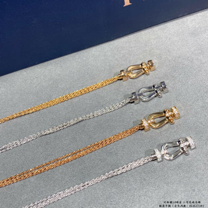 [OAKJURI Jewelry]FORCE SMALL HORSESHOE  DIAMOND CHAIN ROPE BRACELET