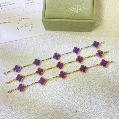 [OAKJURI Jewelry] CLOVER 5 MOTIF VIOLET BRACELET COLLECTION