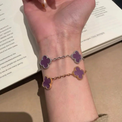 [OAKJURI Jewelry] CLOVER 5 MOTIF VIOLET BRACELET COLLECTION