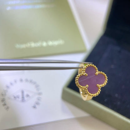 [OAKJURI Jewelry]CLOVER  PURPLE VIOLET RING