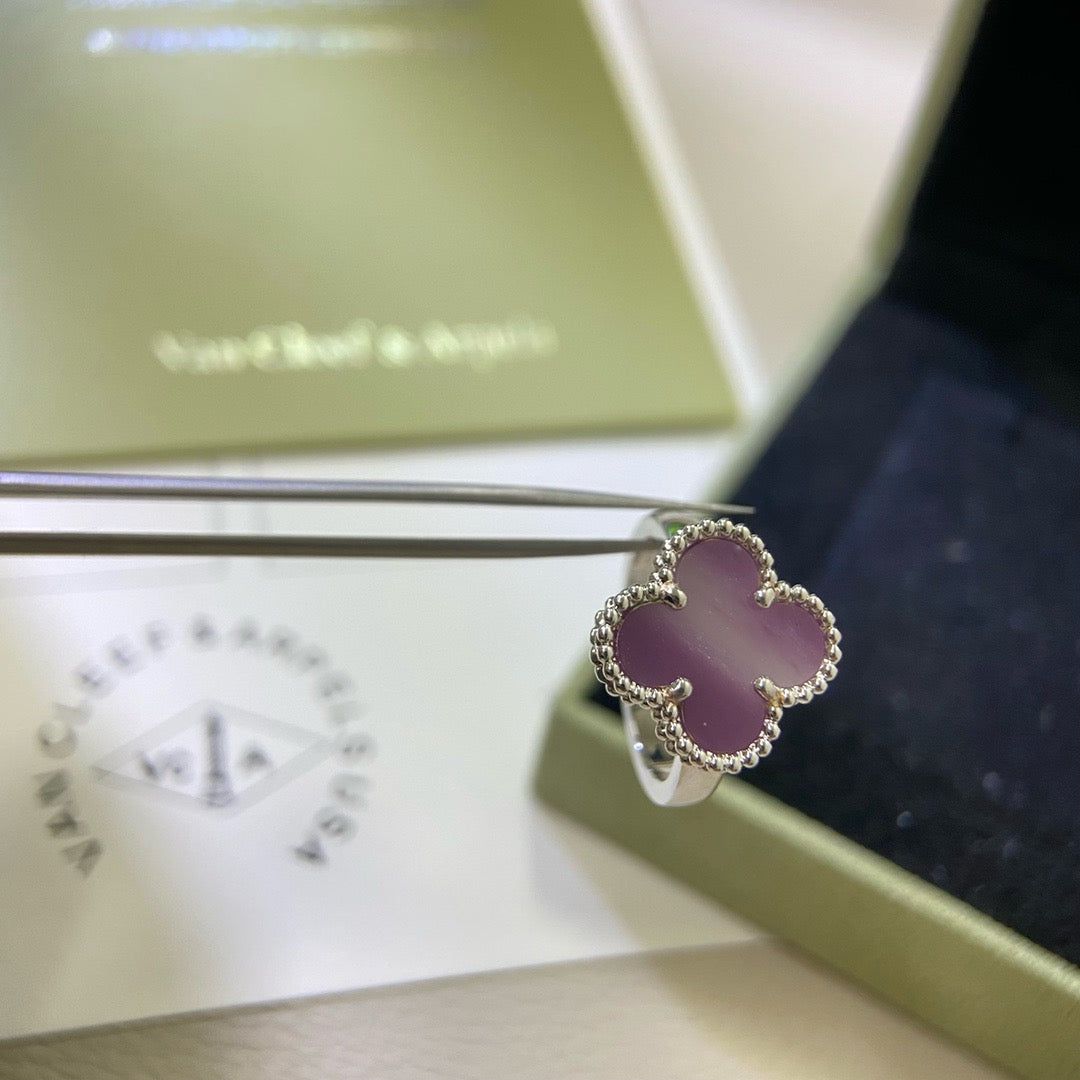 [OAKJURI Jewelry]CLOVER  PURPLE VIOLET RING