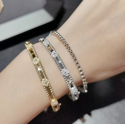 [OAKJURI Jewelry]CLOVER BRACELET 4MM DIAMONDS