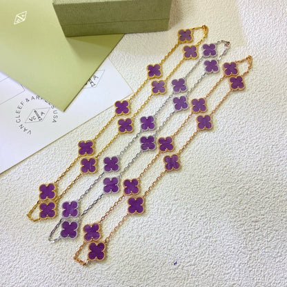 [OAKJURI Jewelry]CLOVER 10 MOTIFS  PURPLE VIOLET  NECKLACE