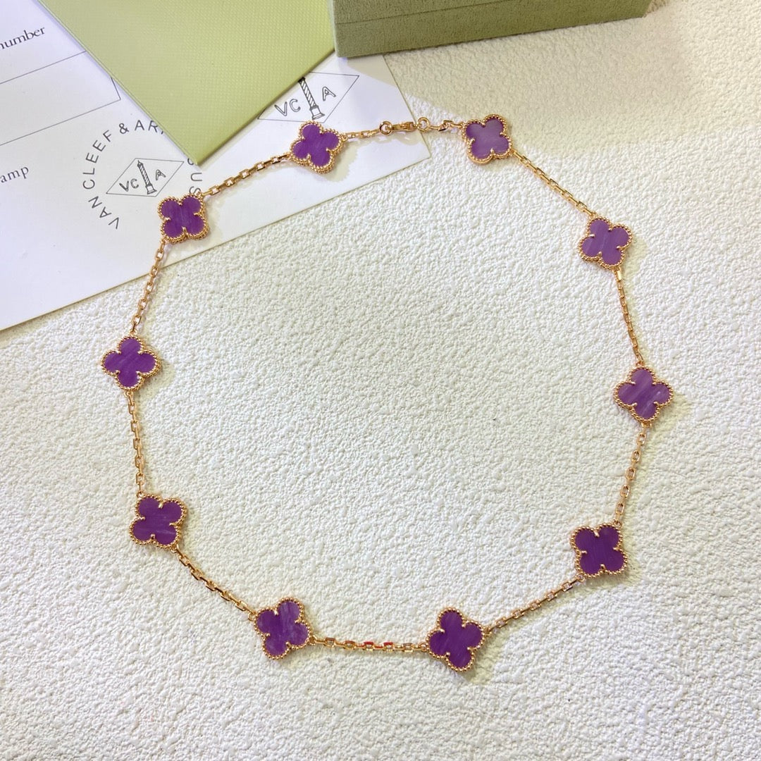 [OAKJURI Jewelry]CLOVER 10 MOTIFS  PURPLE VIOLET  NECKLACE