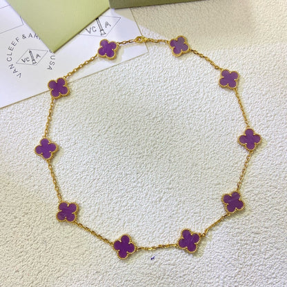 [OAKJURI Jewelry]CLOVER 10 MOTIFS  PURPLE VIOLET  NECKLACE