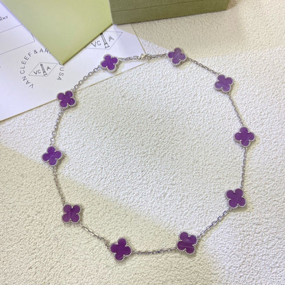 [OAKJURI Jewelry]CLOVER 10 MOTIFS  PURPLE VIOLET  NECKLACE