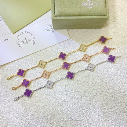 [OAKJURI Jewelry] CLOVER 5 MOTIF VIOLET BRACELET COLLECTION