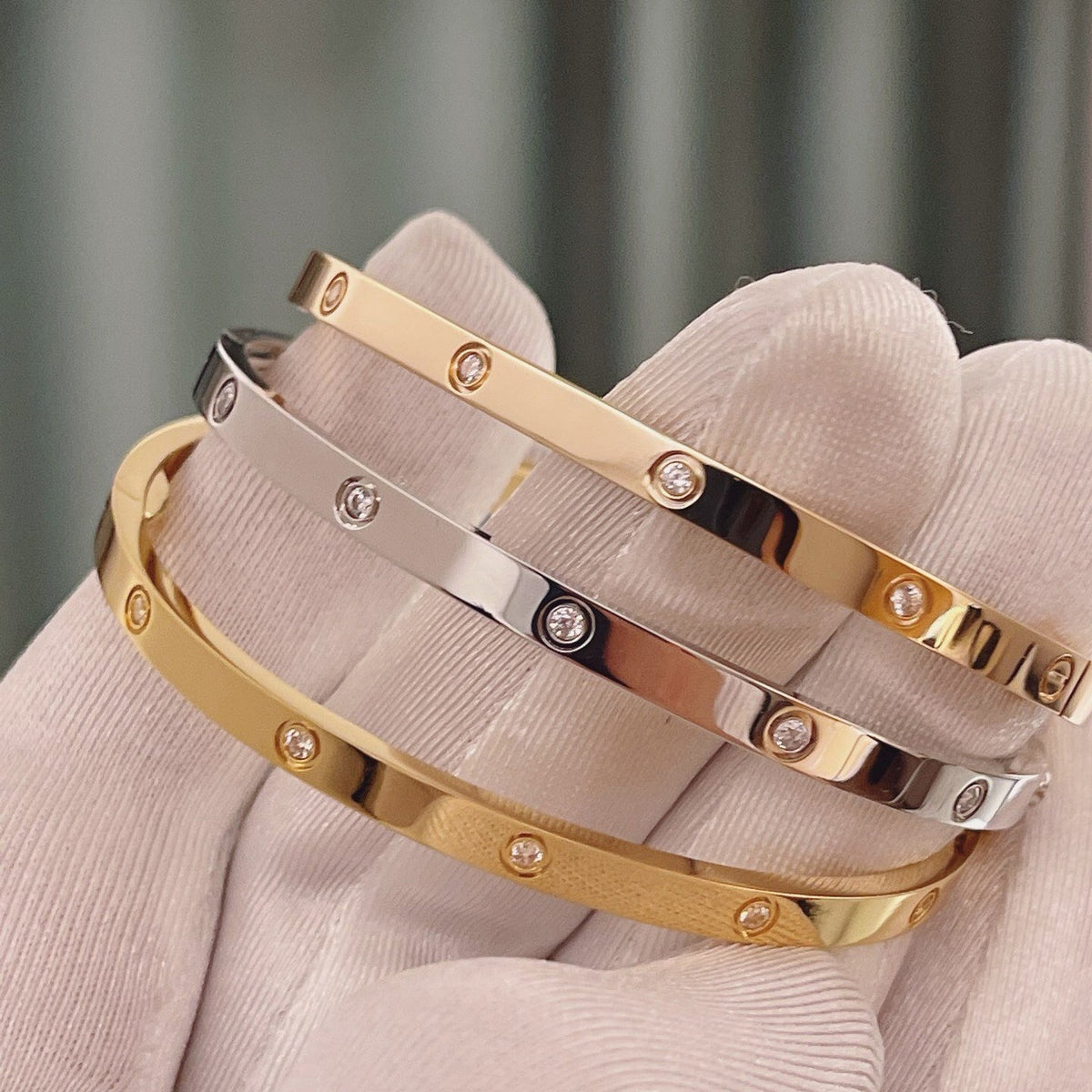 [OAKJURI Jewelry] LOVE BRACELET 3.65MM 10 DIAMONDS