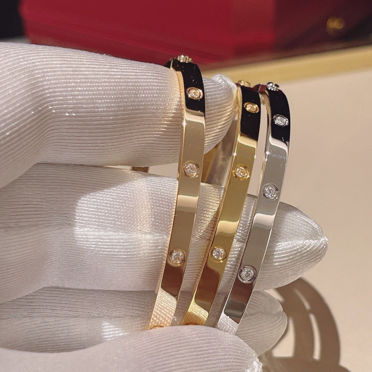 [OAKJURI Jewelry] LOVE BRACELET 3.65MM 10 DIAMONDS