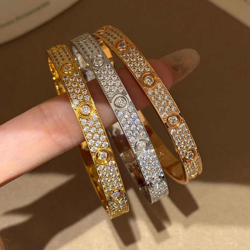 [OAKJURI Jewelry] LOVE BRACELET 6.1MM DIAMOND-PAVED 10 BIG DIAMONDS