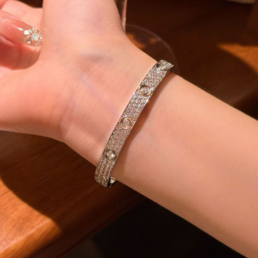[OAKJURI Jewelry] LOVE BRACELET 6.1MM DIAMOND-PAVED 10 BIG DIAMONDS