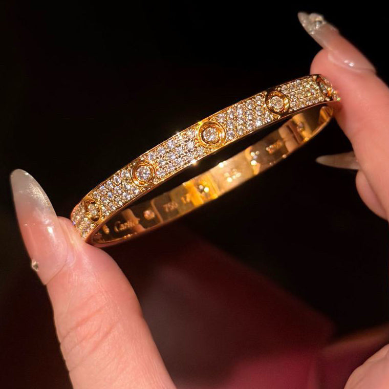 [OAKJURI Jewelry] LOVE BRACELET 6.1MM DIAMOND-PAVED 10 BIG DIAMONDS