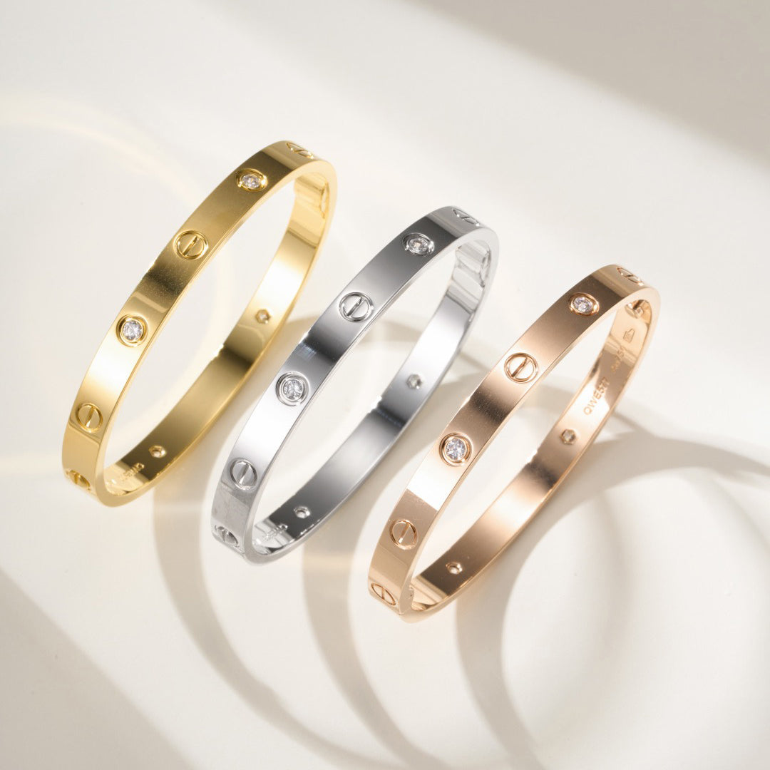 [OAKJURI Jewelry] LOVE BRACELET 6.1MM 4 DIAMONDS
