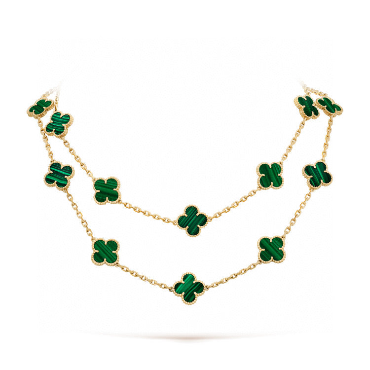 [OAKJURI Jewelry]CLOVER 20 MOTIFS MALACHITE GOLD