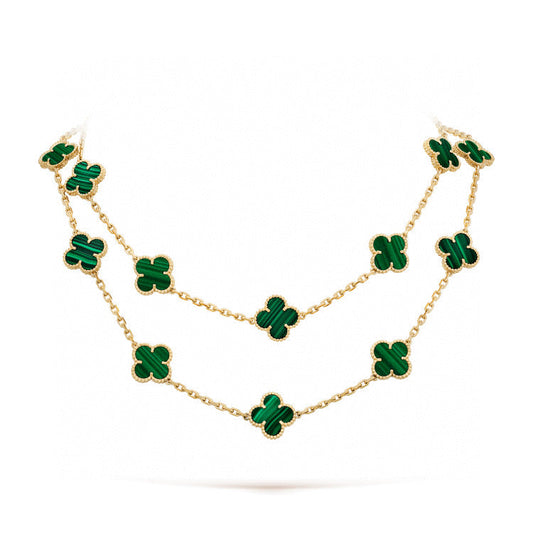 [OAKJURI Jewelry]CLOVER 20 MOTIFS MALACHITE GOLD
