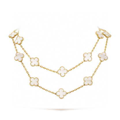 [OAKJURI Jewelry]CLOVER 20 MOTIFS WHITE MOP NECKLACE