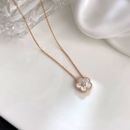 [OAKJURI Jewelry]LUCKY  WHITE MOP  PLUM BLOSSOM NECKLACE