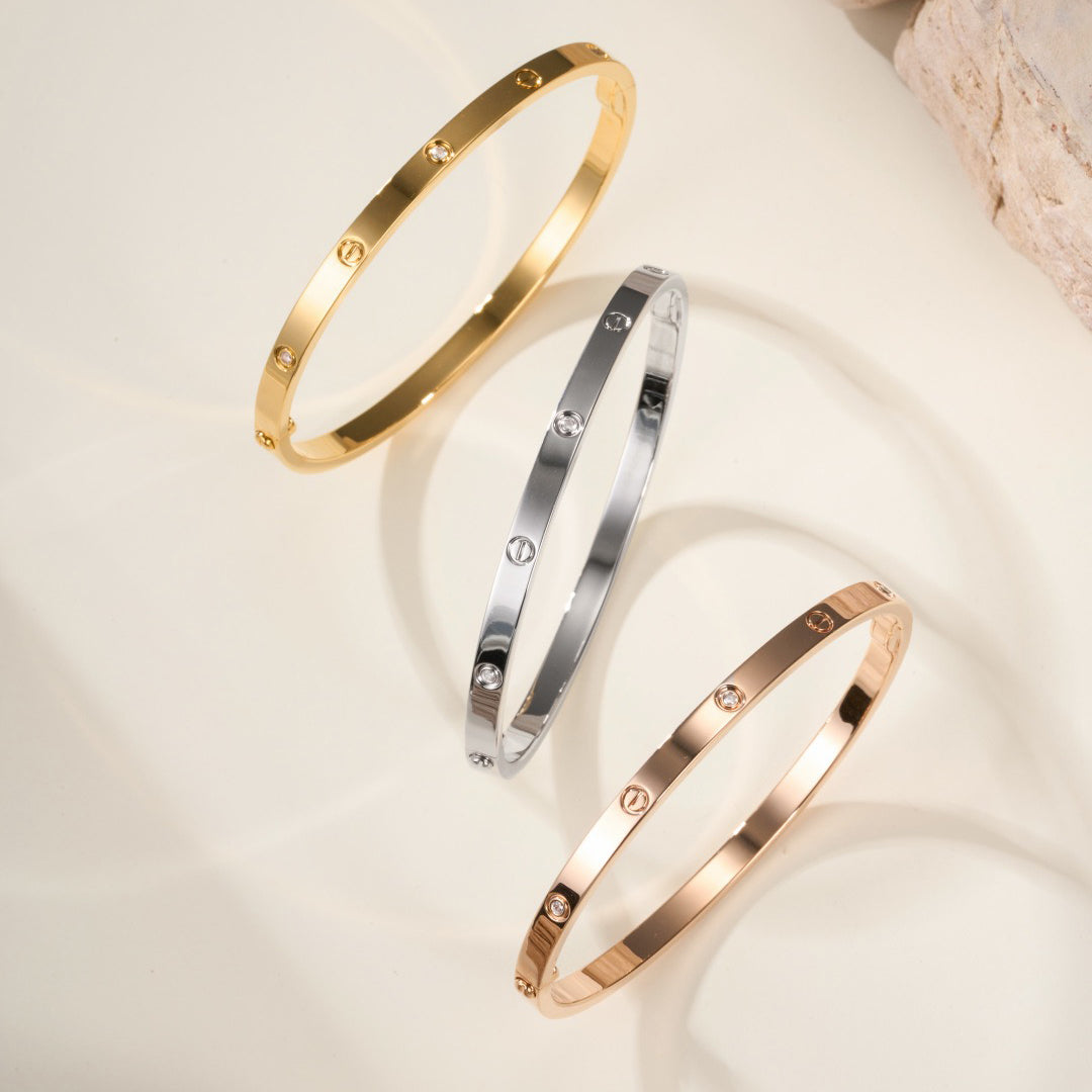 [OAKJURI Jewelry] LOVE BRACELET 3.65MM 6 DIAMONDS