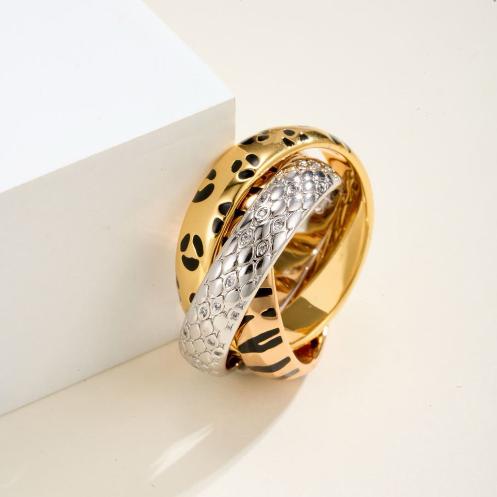 [OAKJURI Jewelry] TRINITY  RING LEOPARD PRINT