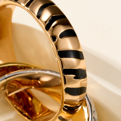 [OAKJURI Jewelry] TRINITY  RING LEOPARD PRINT