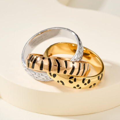 [OAKJURI Jewelry] TRINITY  RING LEOPARD PRINT