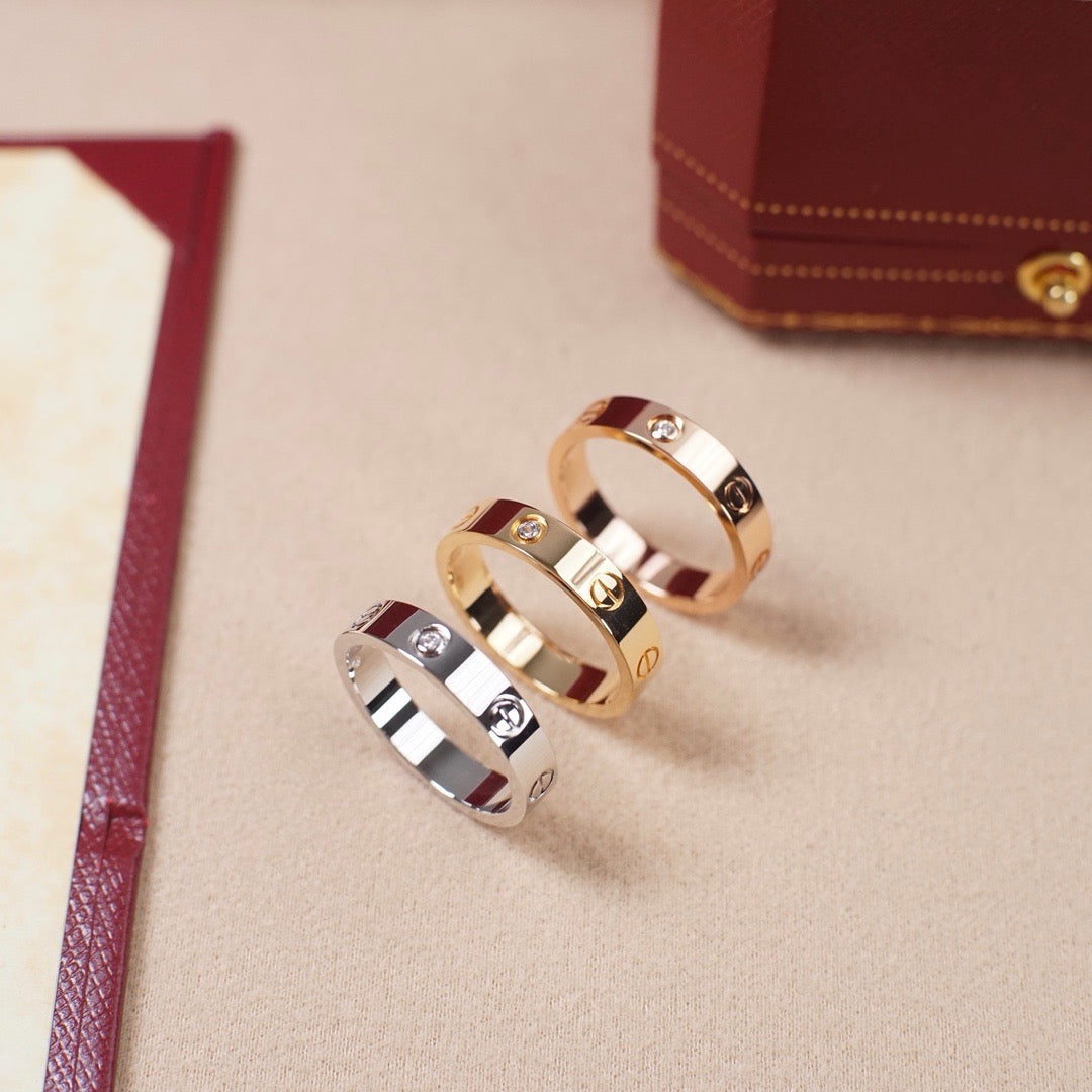 [OAKJURI Jewelry] LOVE 4MM 1 DIAMOND RING