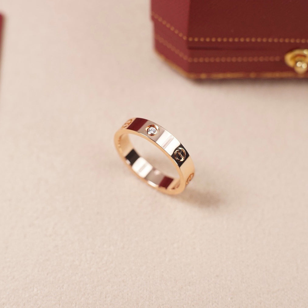 [OAKJURI Jewelry] LOVE 4MM 1 DIAMOND RING