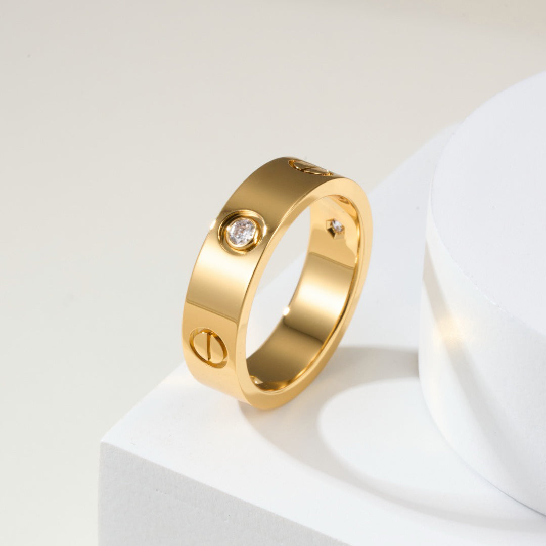 [OAKJURI Jewelry] LOVE 4MM 1 DIAMOND RING