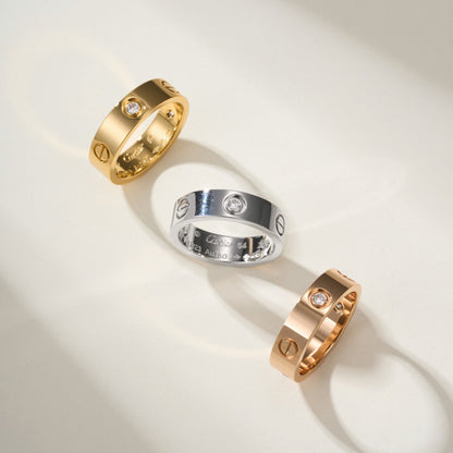 [OAKJURI Jewelry] LOVE 4MM 1 DIAMOND RING