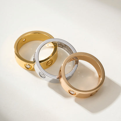 [OAKJURI Jewelry] LOVE 4MM 1 DIAMOND RING