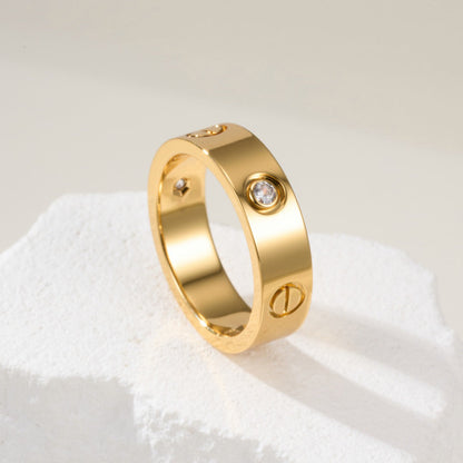 [OAKJURI Jewelry] LOVE 4MM 1 DIAMOND RING