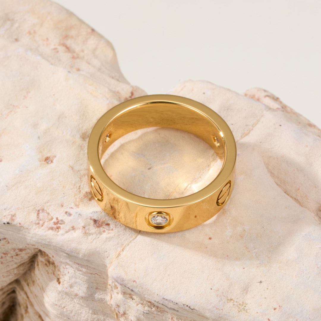 [OAKJURI Jewelry] LOVE 4MM 1 DIAMOND RING
