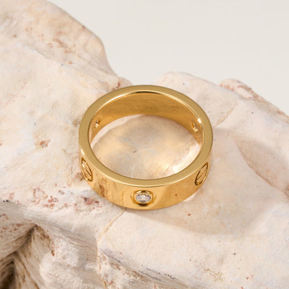 [OAKJURI Jewelry] LOVE 4MM 1 DIAMOND RING