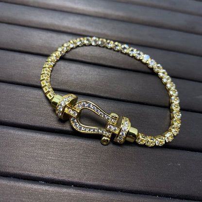 [OAKJURI Jewelry]FORCE  LARGE HORSESHOE FULL DIAMOND TENNIS BRACELET