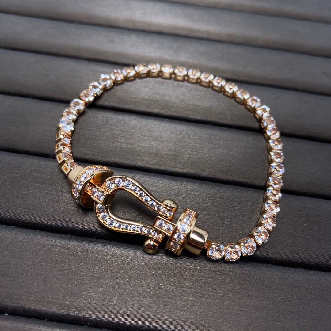 [OAKJURI Jewelry]FORCE  LARGE HORSESHOE FULL DIAMOND TENNIS BRACELET