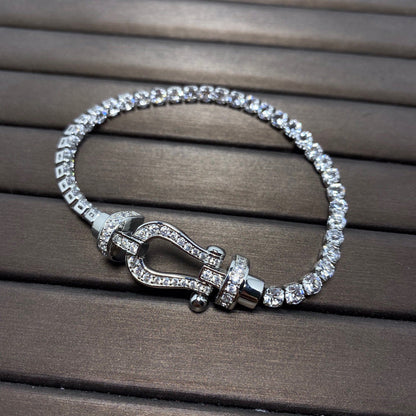 [OAKJURI Jewelry]FORCE  LARGE HORSESHOE FULL DIAMOND TENNIS BRACELET
