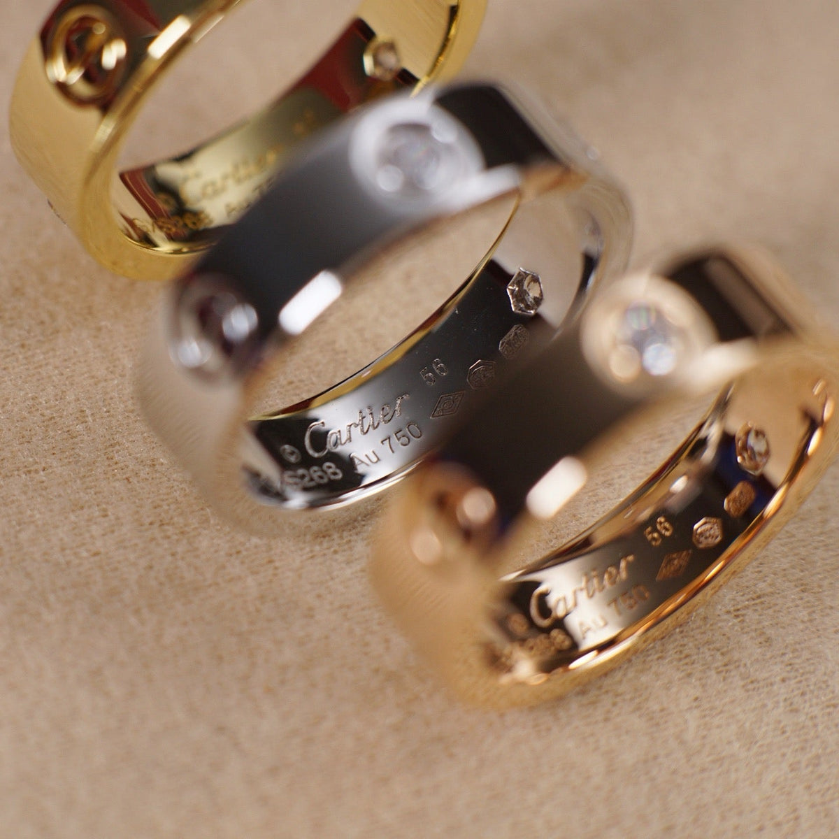 [OAKJURI Jewelry] LOVE 5.5MM 3 DIAMOND RING
