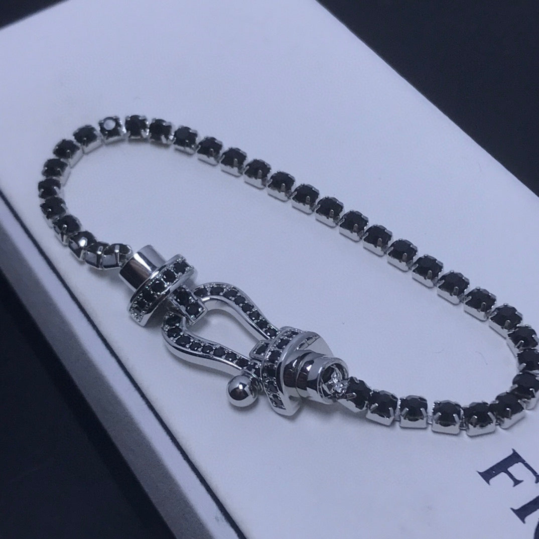 [OAKJURI Jewelry]FORCE  LARGE HORSESHOE FULL DIAMOND TENNIS BRACELET
