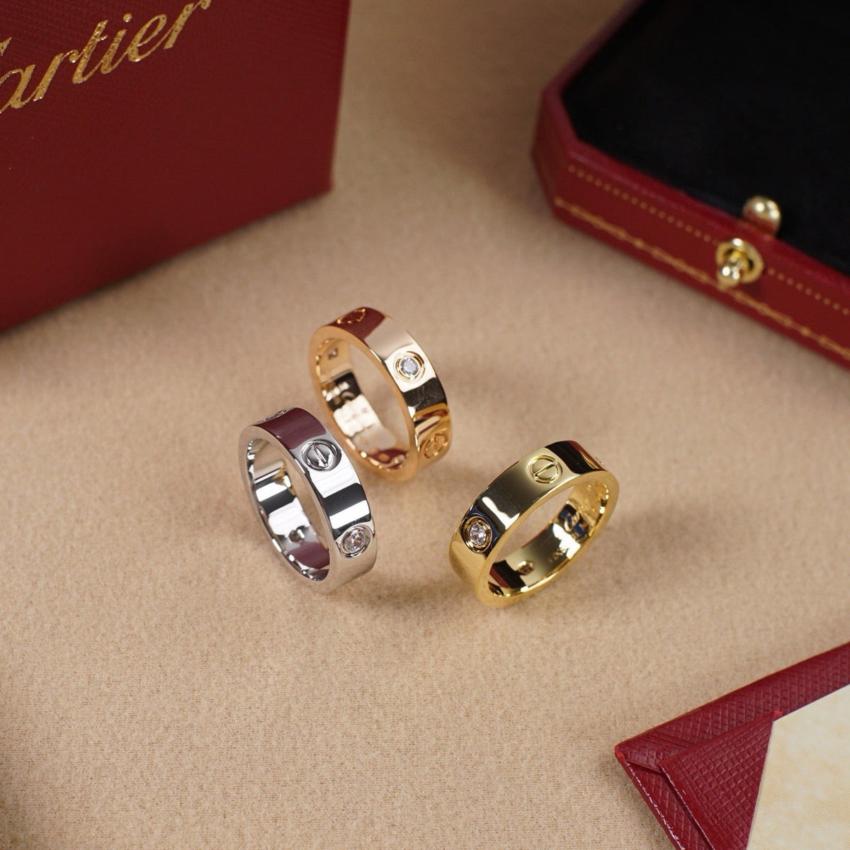 [OAKJURI Jewelry] LOVE 5.5MM 3 DIAMOND RING